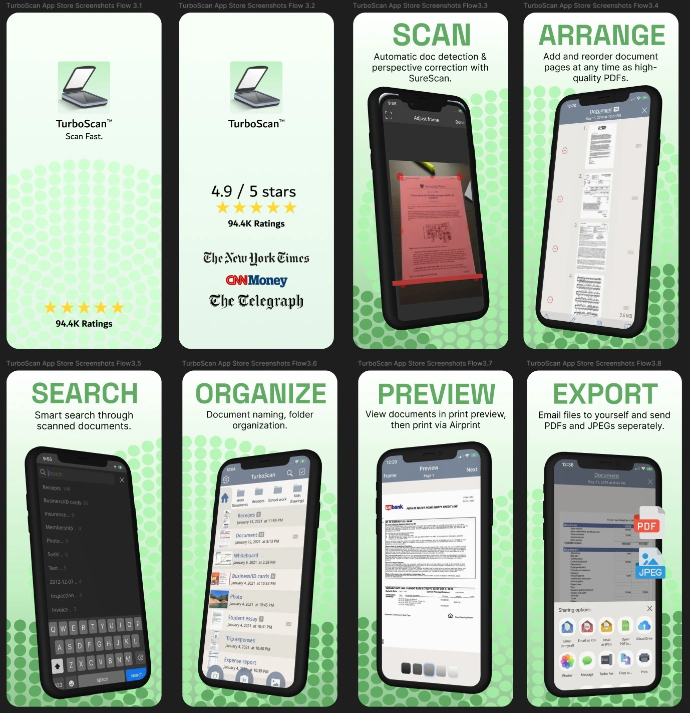 Version 3 of the TurboScan mobile screenshots redesign.