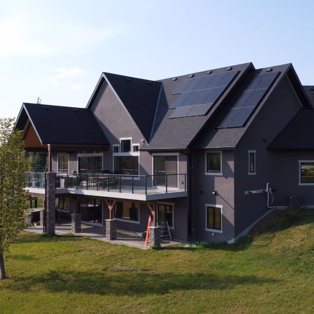 beautiful roof mounted solar system in de winton alberta