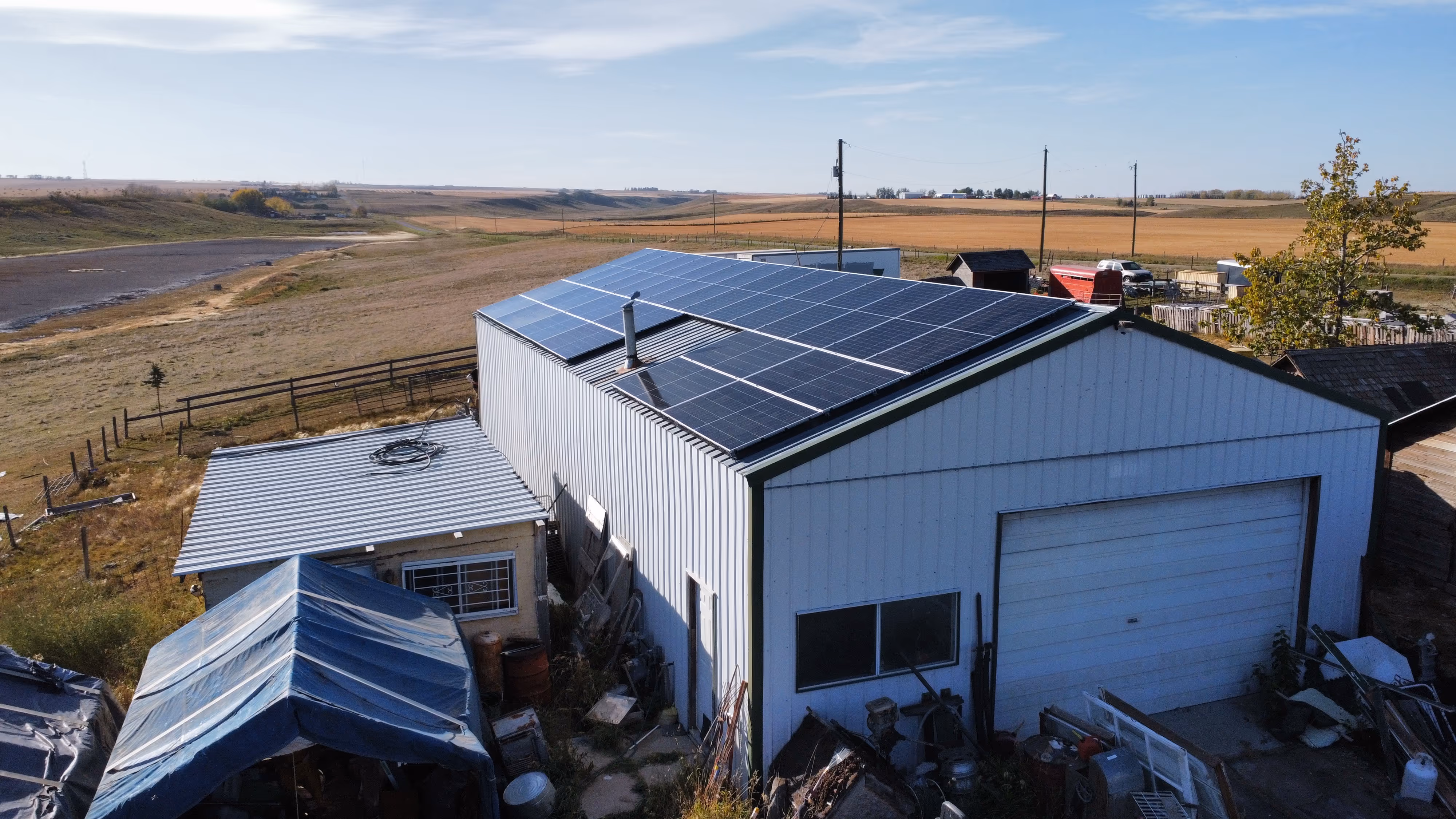 rockyview county solar panels in barn