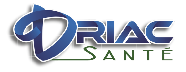 Logo of DRIAC SANTÉ with 'DRIAC' in blue stylized letters and 'SANTÉ' in green below.