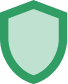 Simple green shield icon symbolizing protection or security.