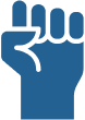 Icon of a raised clenched fist symbolizing solidarity or resistance.