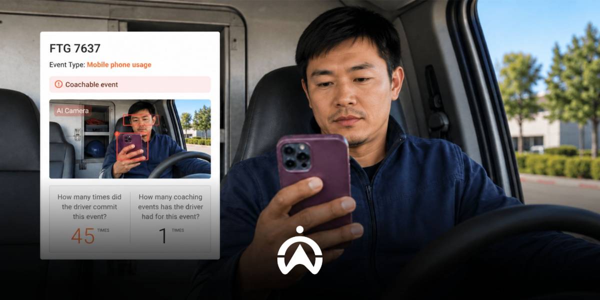กล้องติดรถบรรทุก Cartrack จับภาพพนักงานขับรถใช้มือถือ