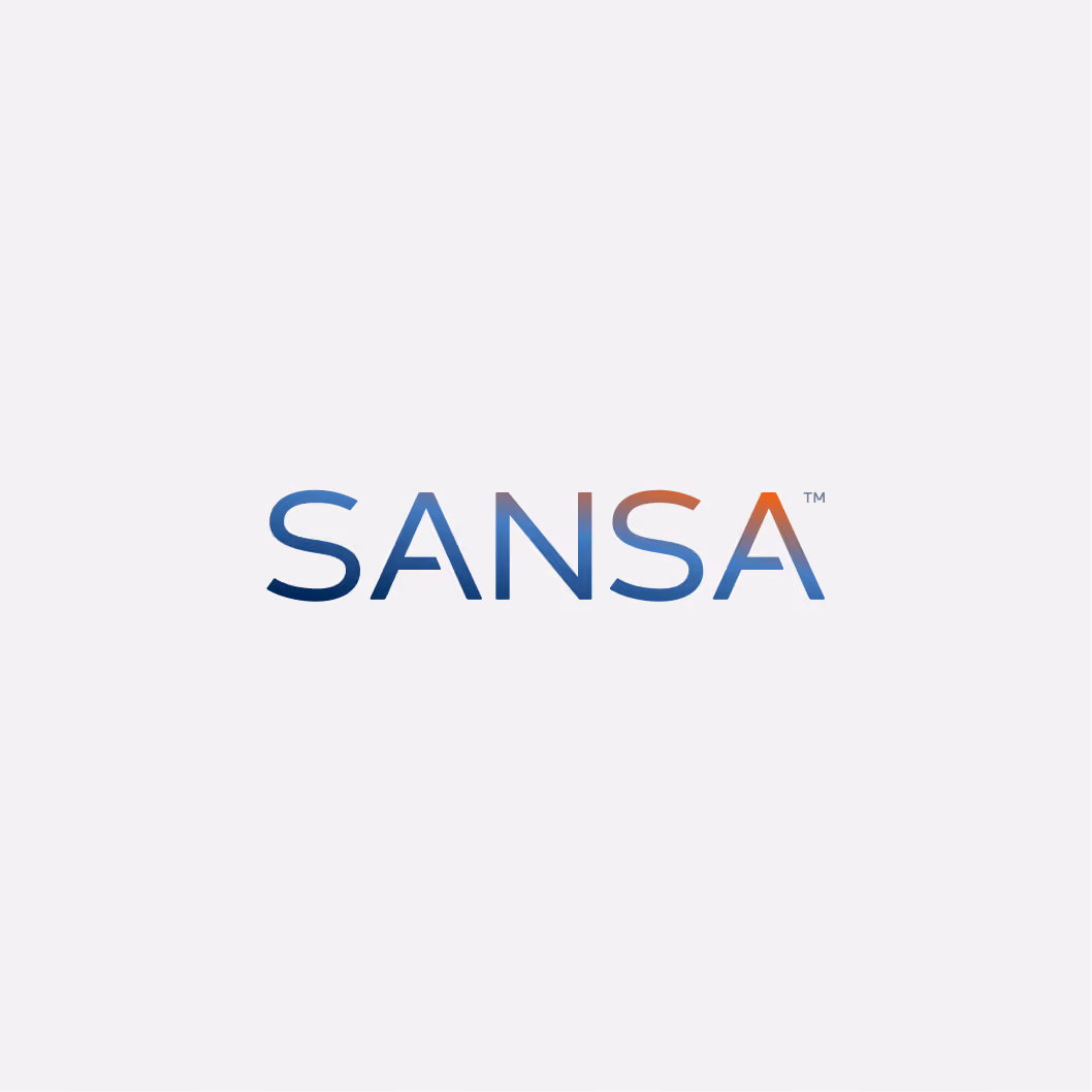 SANSA wordmark in a blue-to-orange gradient
