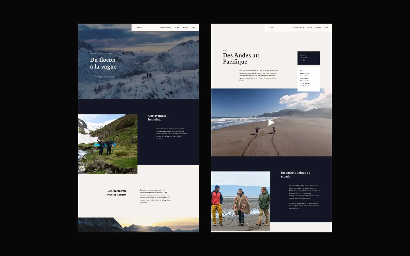 Odisea website design