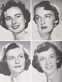 Yearbook photos of the "Four Girls"