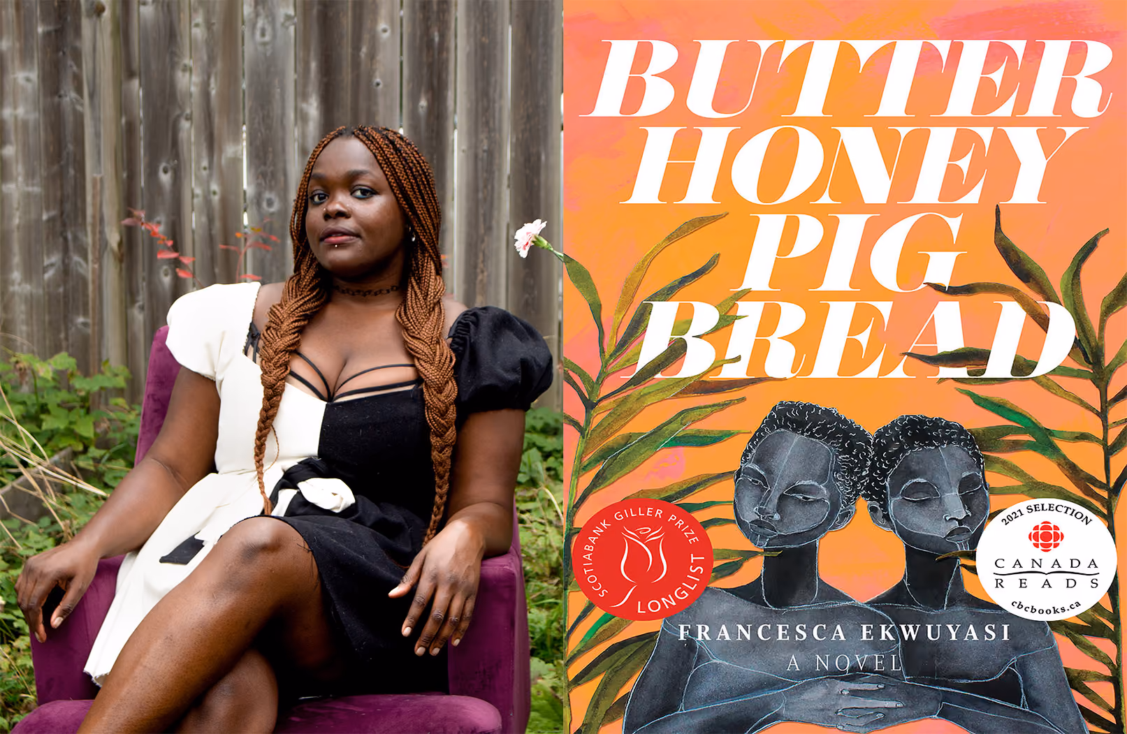 Author photo next to book cover photo