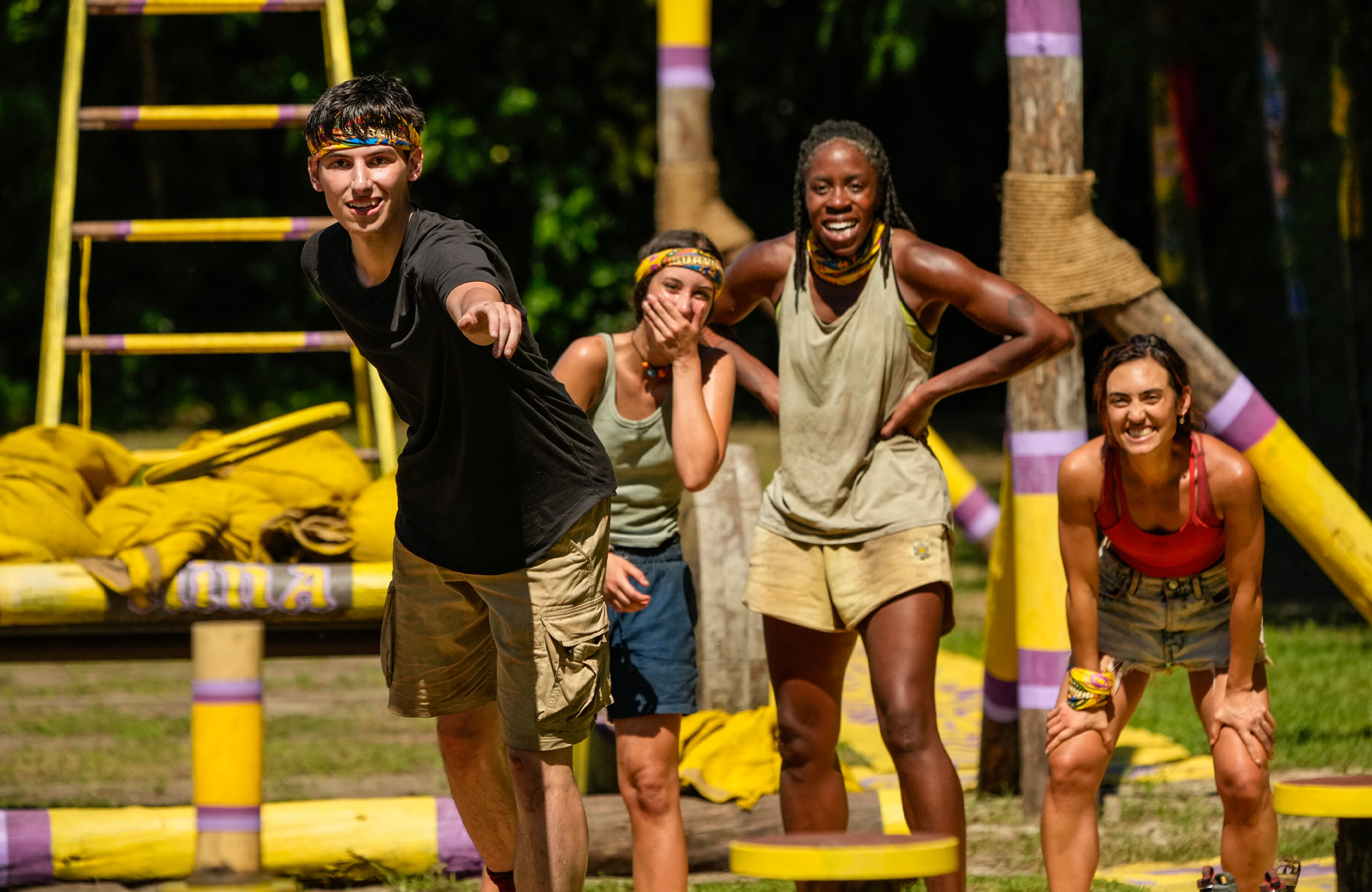 Rizo Velovic '21 competes in a challenge on Season 49 of "Survivor"