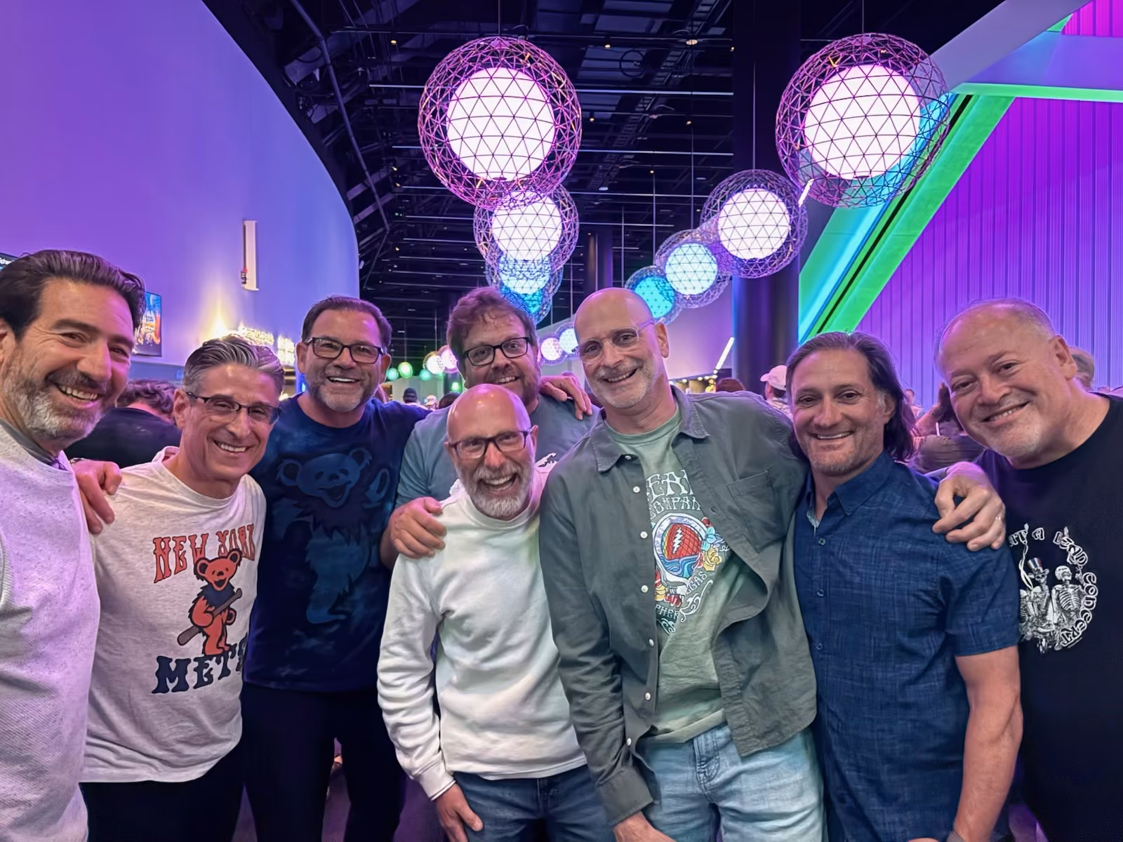 A group of men at the Sphere in Las Vegas.