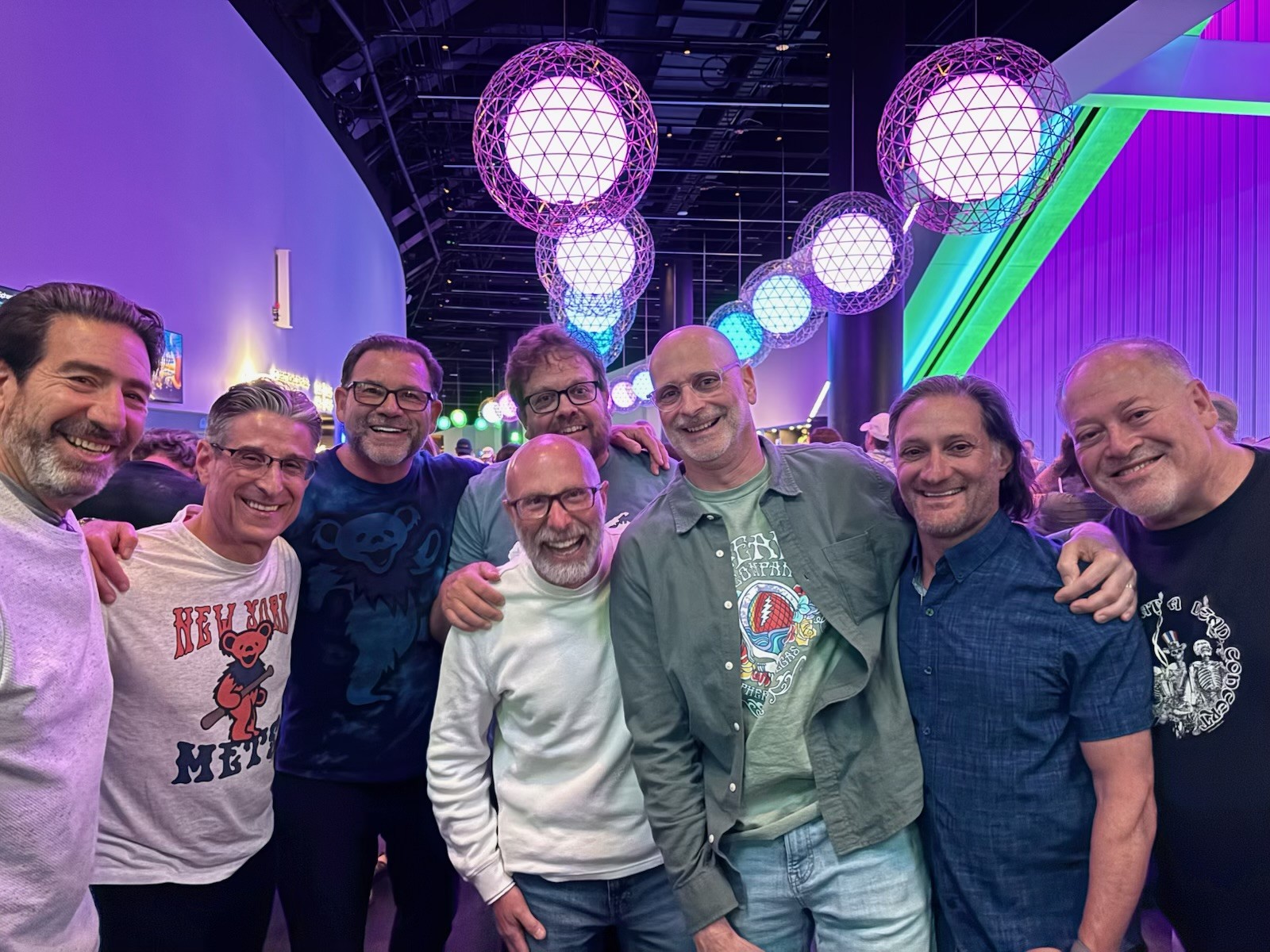 A group of men at the Sphere in Las Vegas.