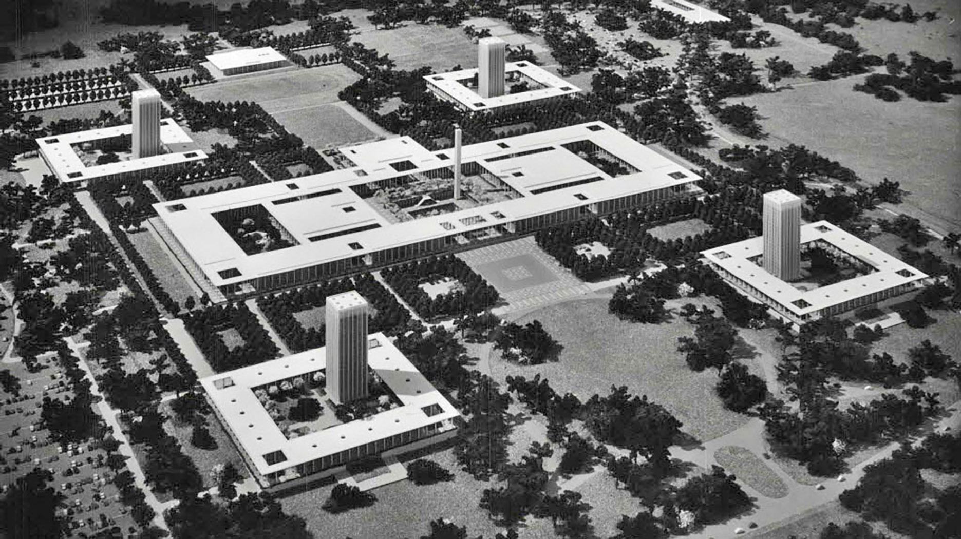 Architects model of the UAlbany uptown campus.