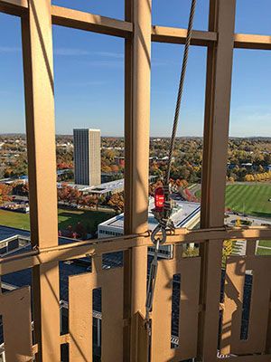 View from the top of the Carillon looking at campus.