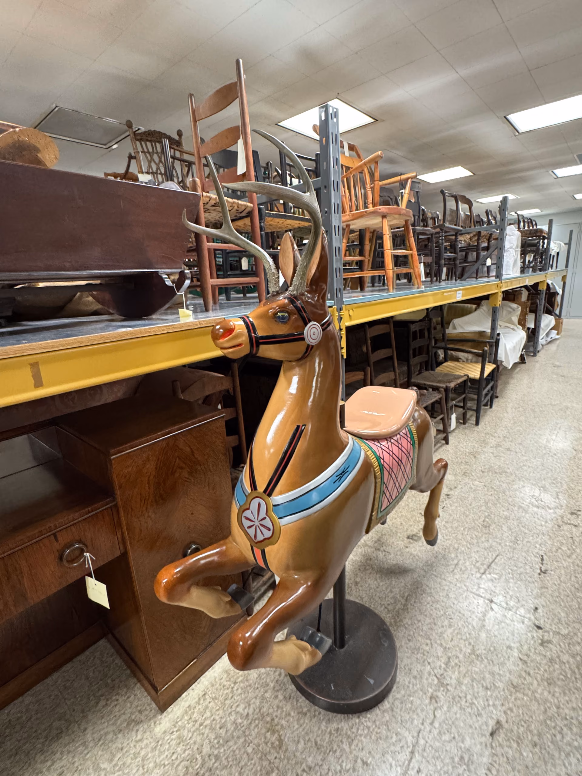A deer figure from the museum carousel.