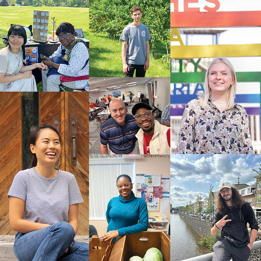 A collage of photos of Massry Fellows over the years.