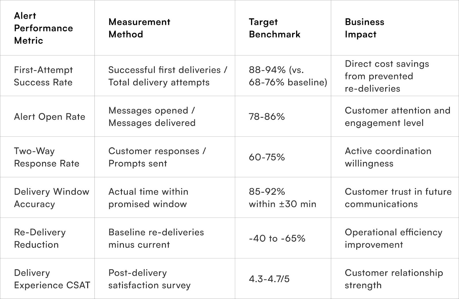 Alert Performance Metric