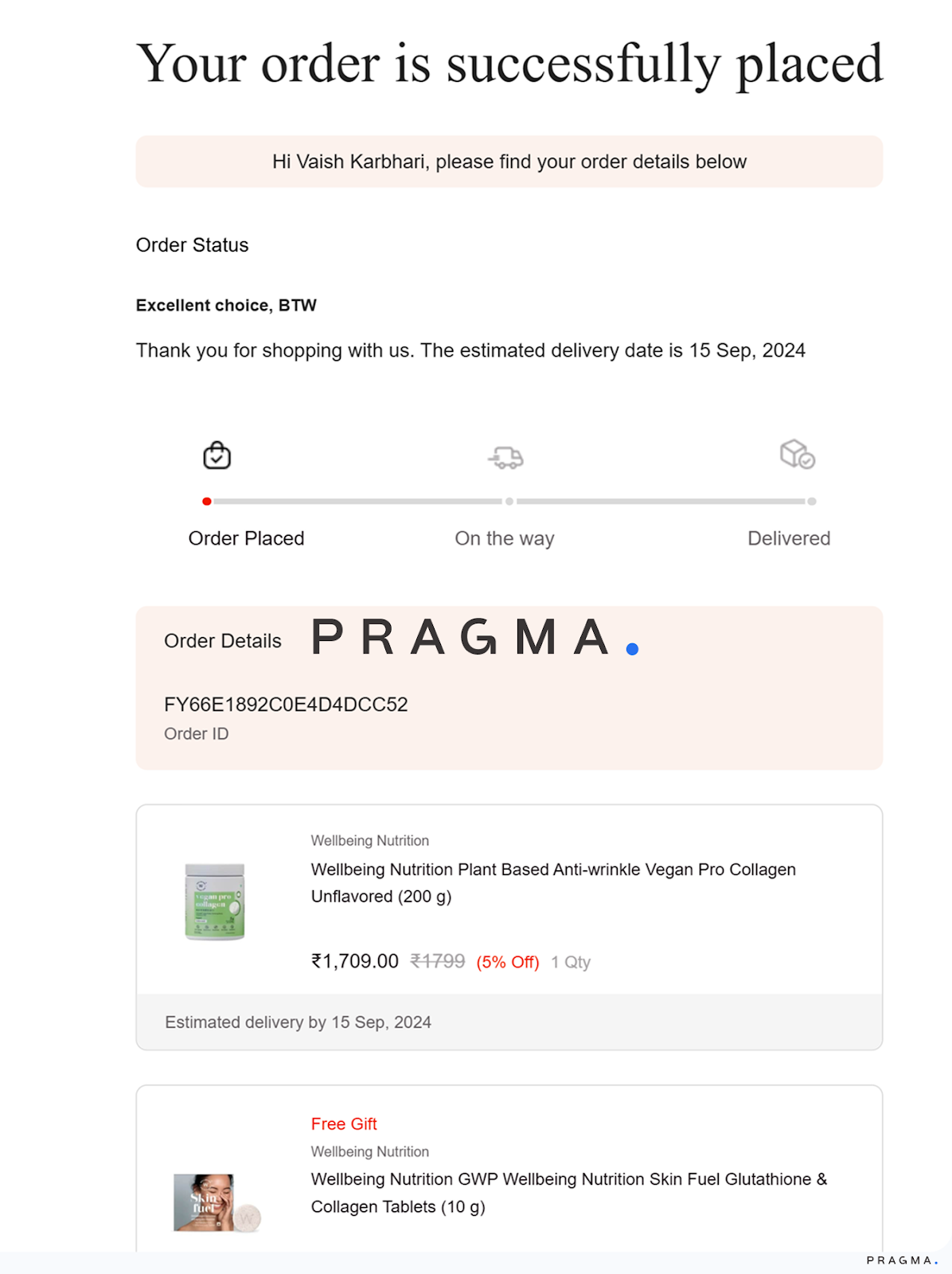 Order and Product Information