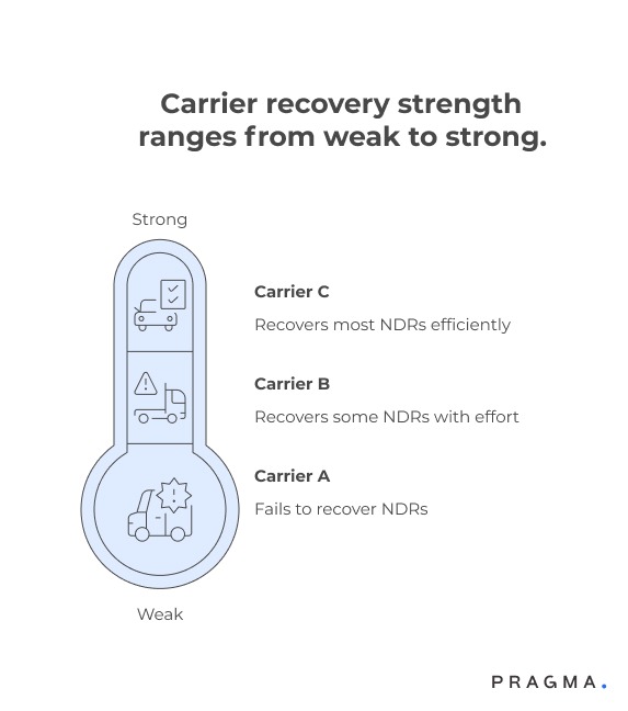 Carrier Recovery strength ranges from Weak to Strong