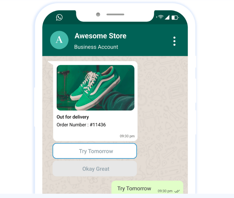 Delivery Reminder through WhatsApp