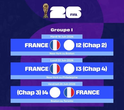 calendrier equipe de france