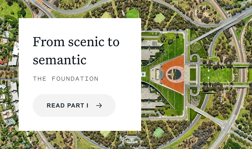 a linked card with a garden image for From scenic to semantic article