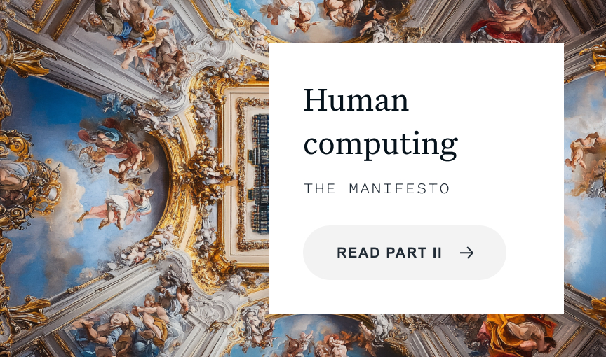 a linked card with a gilded ceiling for Human Computing article