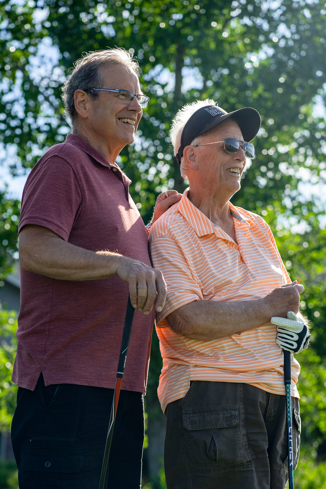 A couple of golfers admiring the scenery