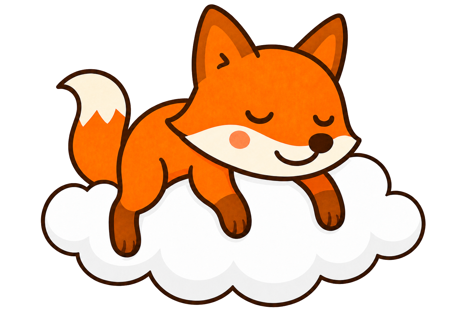 Finni's fox resting on a cloud