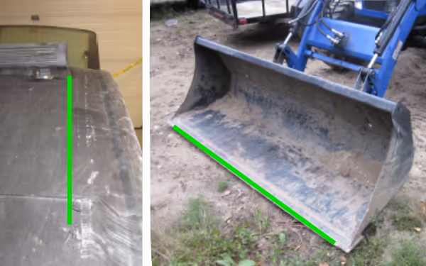 Figure 6. Evidence of scrape on roof on side-by-side occurring from tractor bucket.
