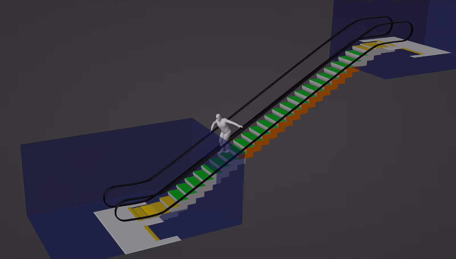 A person walking up a colorful staircaseAI-generated content may be incorrect.