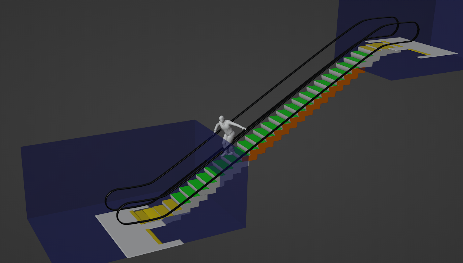 A person walking up a colorful staircaseAI-generated content may be incorrect.