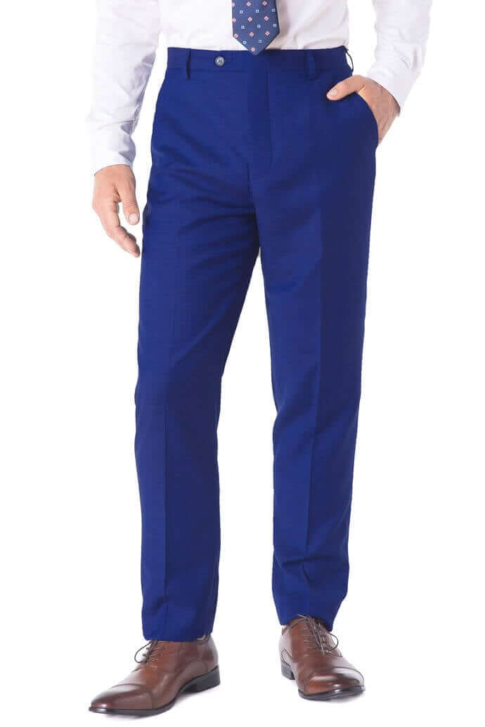 Custom Tailored Brilliant Blue Performance Blend Pants | Measured From Your Phone | Customizable Styles, Made To Measure | Perfect Fit Guarantee |