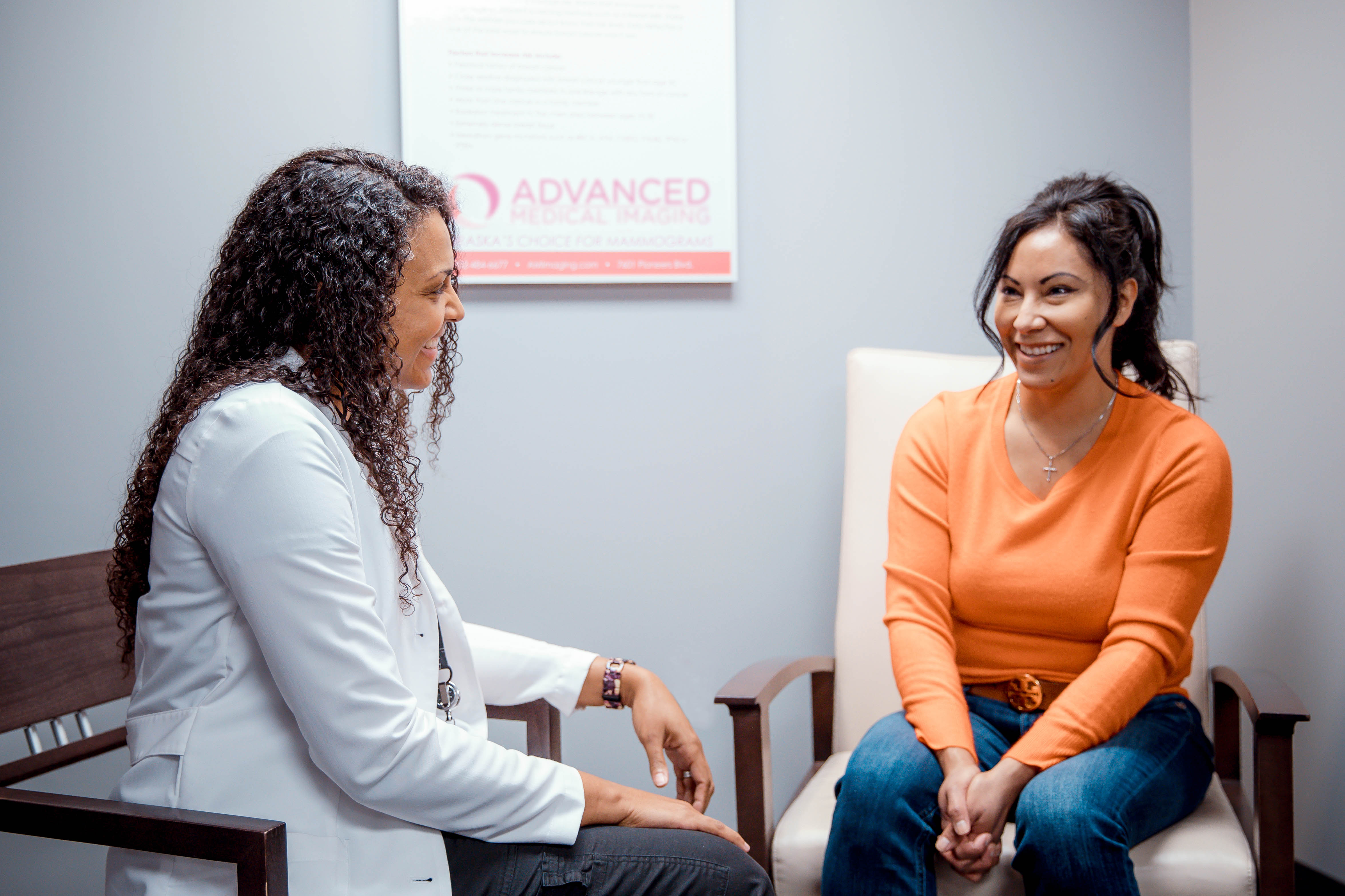 Woman smiling at AMI Mammography center