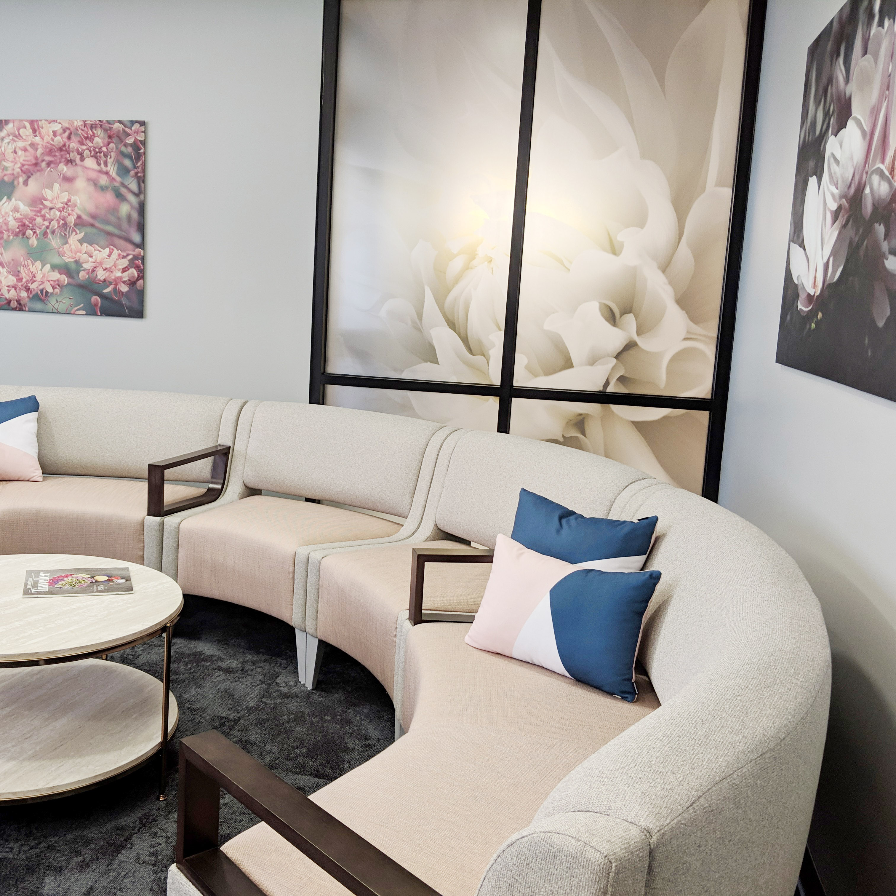 Comfortable waiting lounge at advanced medical imaging