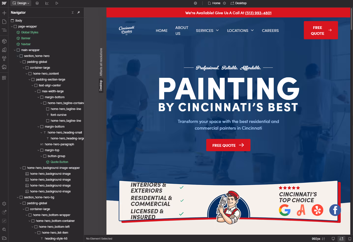Webflow designer image