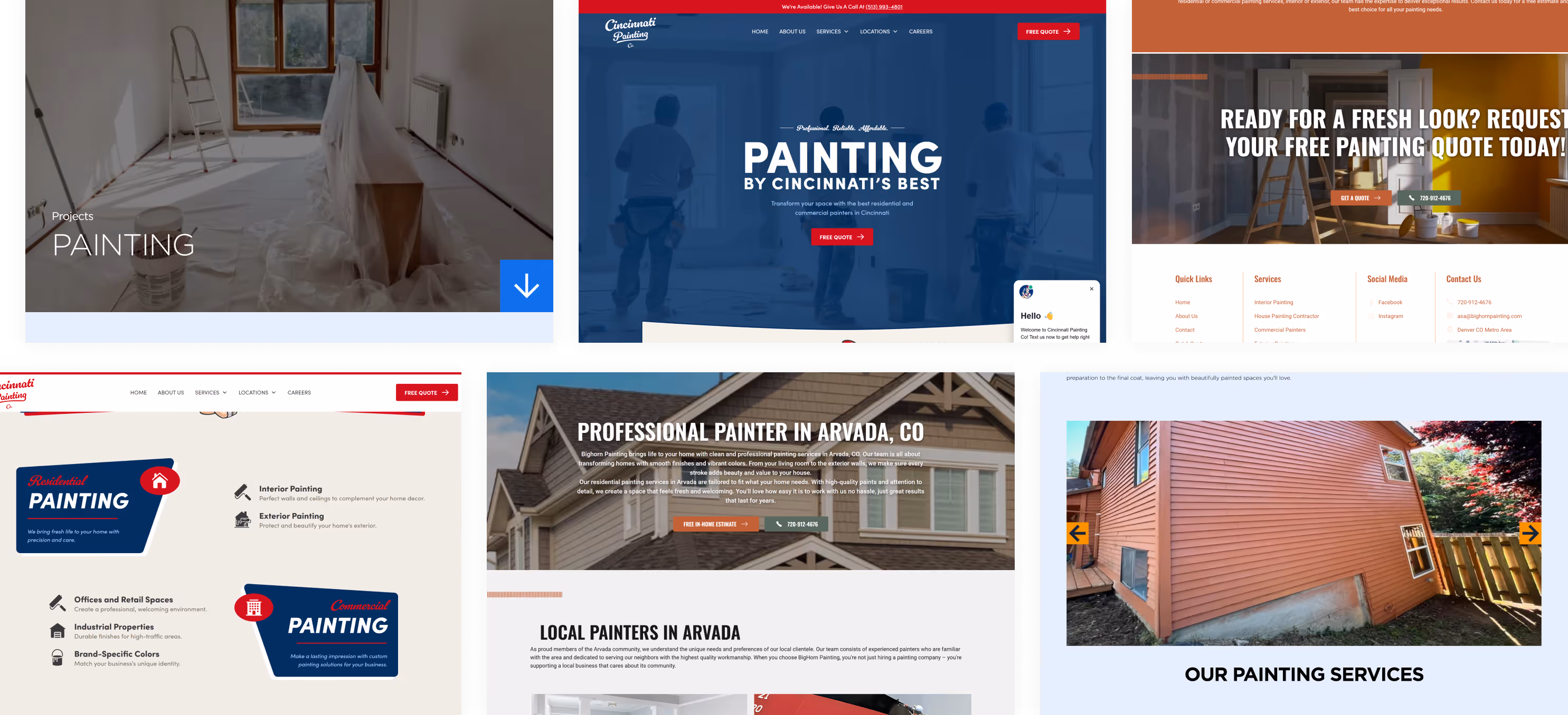 A slider of painting business website designed by Blue Collar Builds