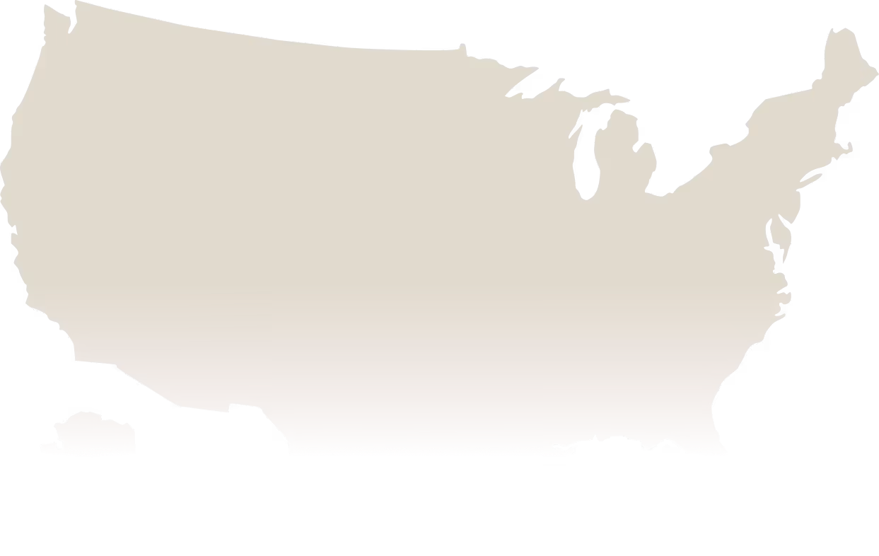 Silhouette map of the contiguous United States with Alaska shown separately.