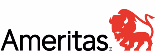 Ameritas logo with the word Ameritas in black and a red bison graphic to the right.