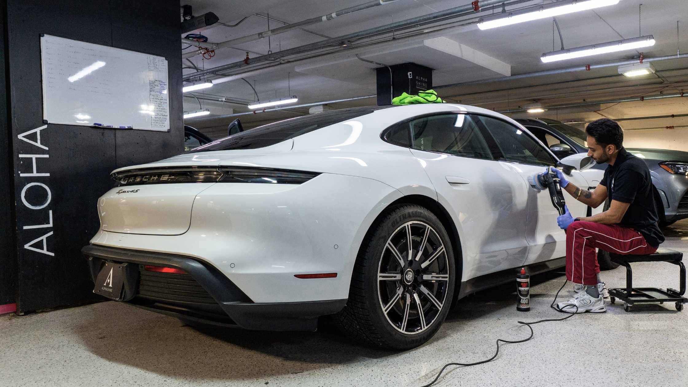 Full vehicle paint correction service at ALPHASHINE studio in Toronto, premium exterior detailing and polishing