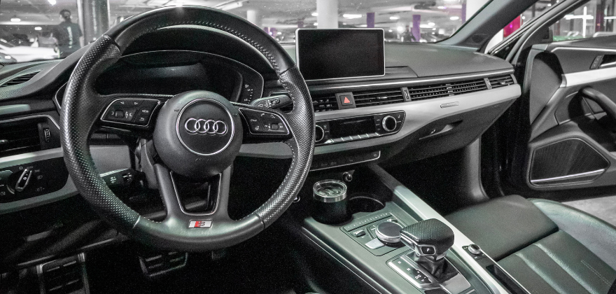 Clean Audi interior after premium service by ALPHASHINE Car Detailing in Liberty Village, Toronto.