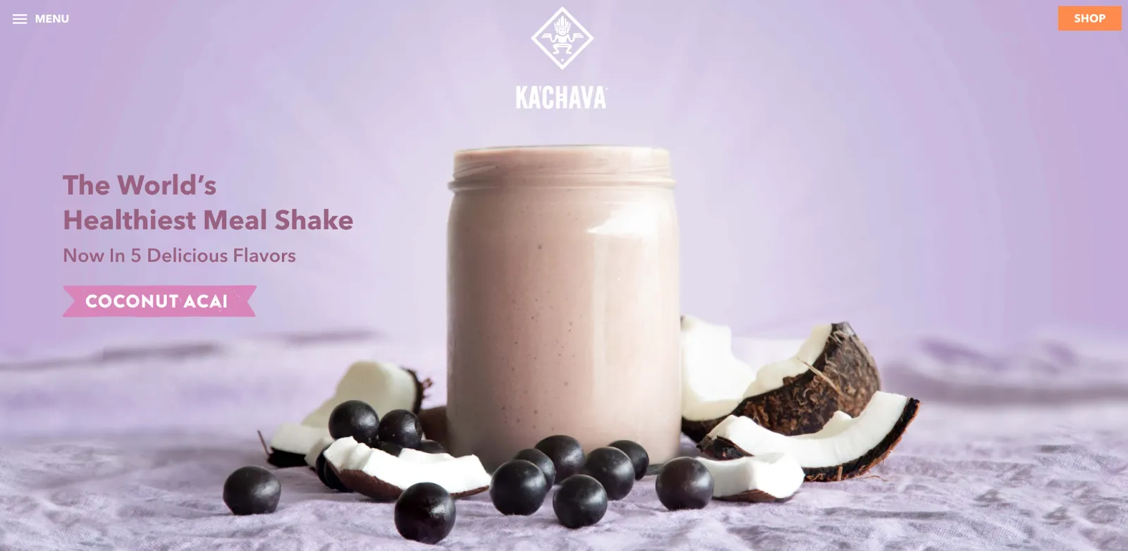 Ka'Chava ecommerce site - healthy meal shakes
