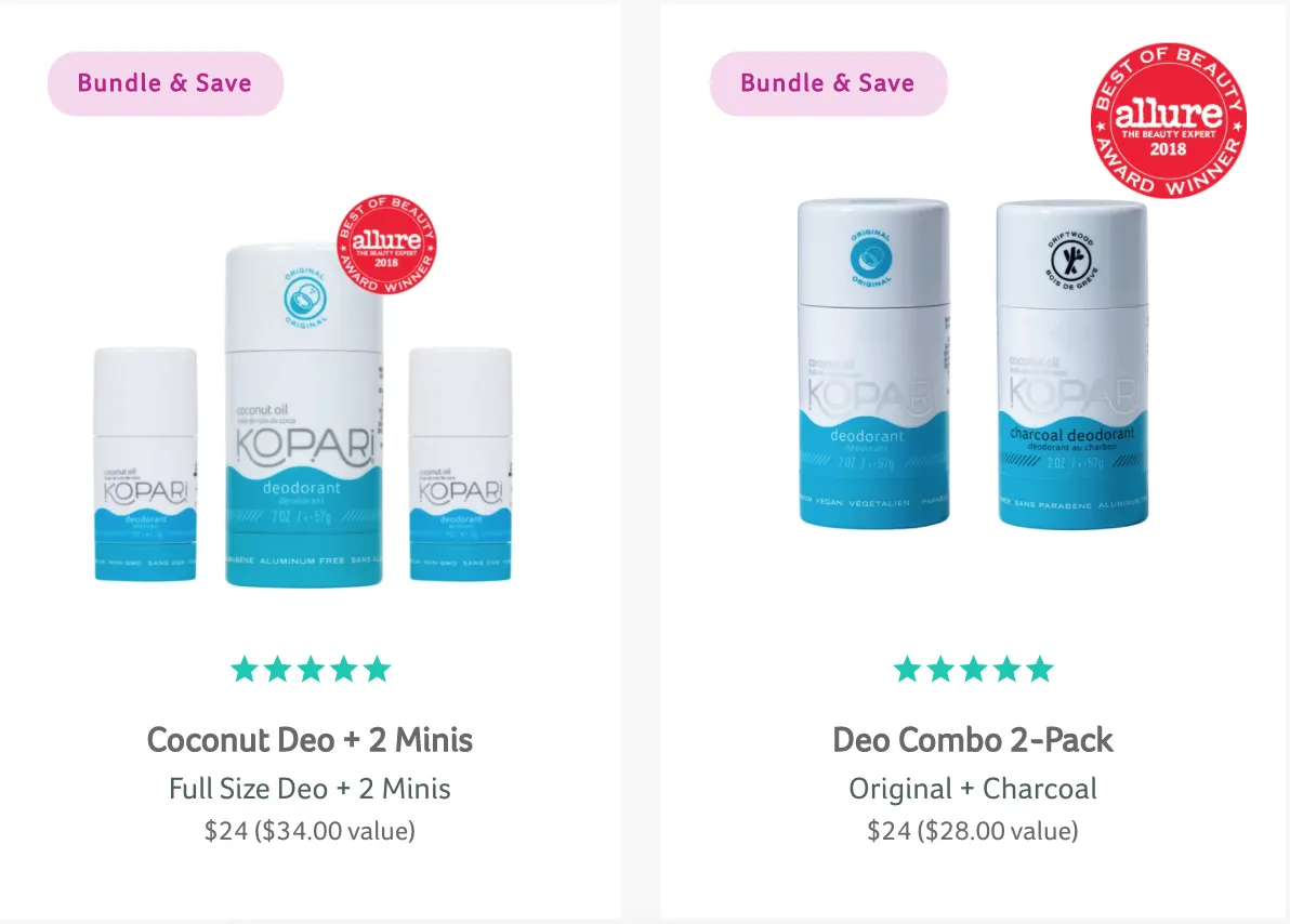 Kopari deodorant bundles