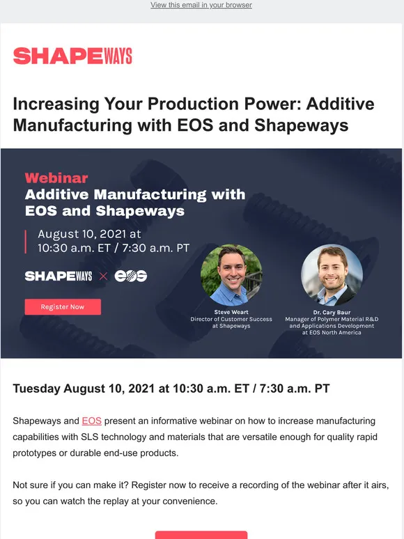 Shapeways: Free Webinar: SLS 3D Printing | Milled