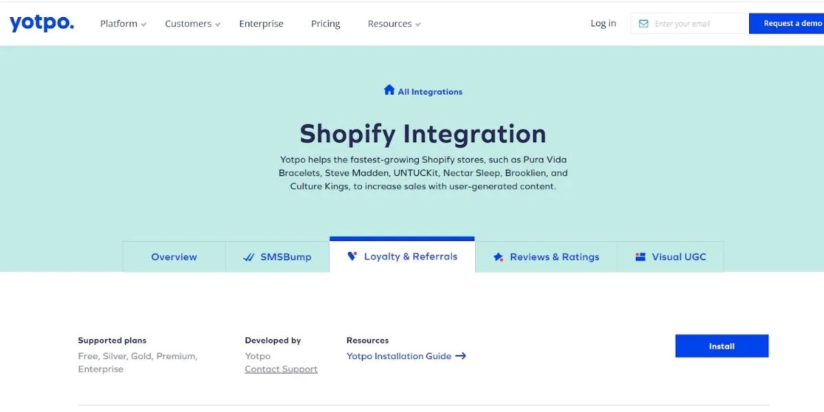 Yotpo Customer Loyalty Shopify tools