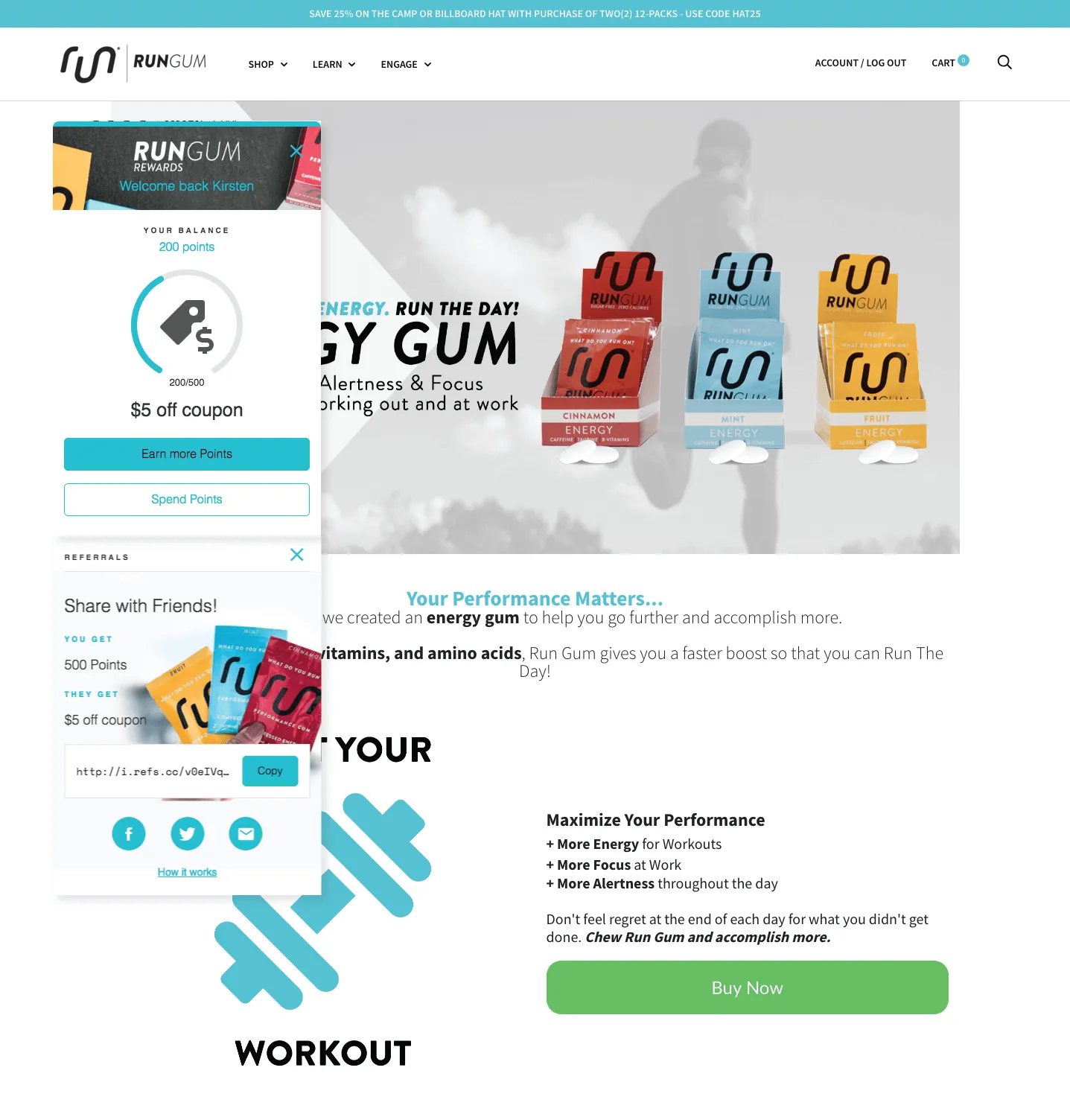 Run Gum loyalty program