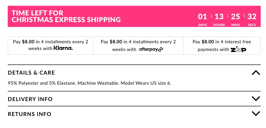 Buy Now Pay Later (BNPL) check out options