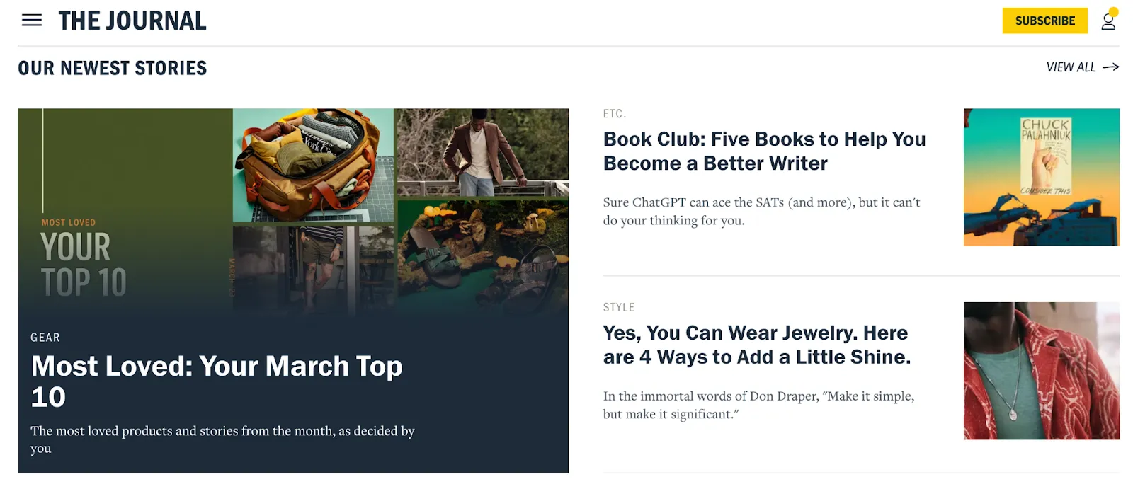 Huckberry SEO efforts demonstrated in their blog to attract search engines