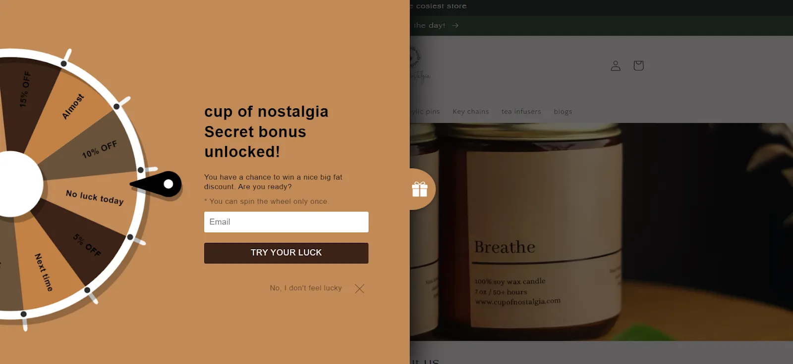 Cup of Nostalgia discount spinner marketing strategy
