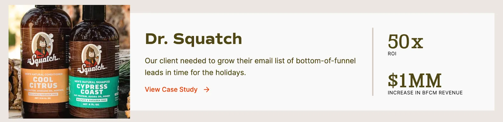 Retention.com Dr. Squatch case study with ROI stats