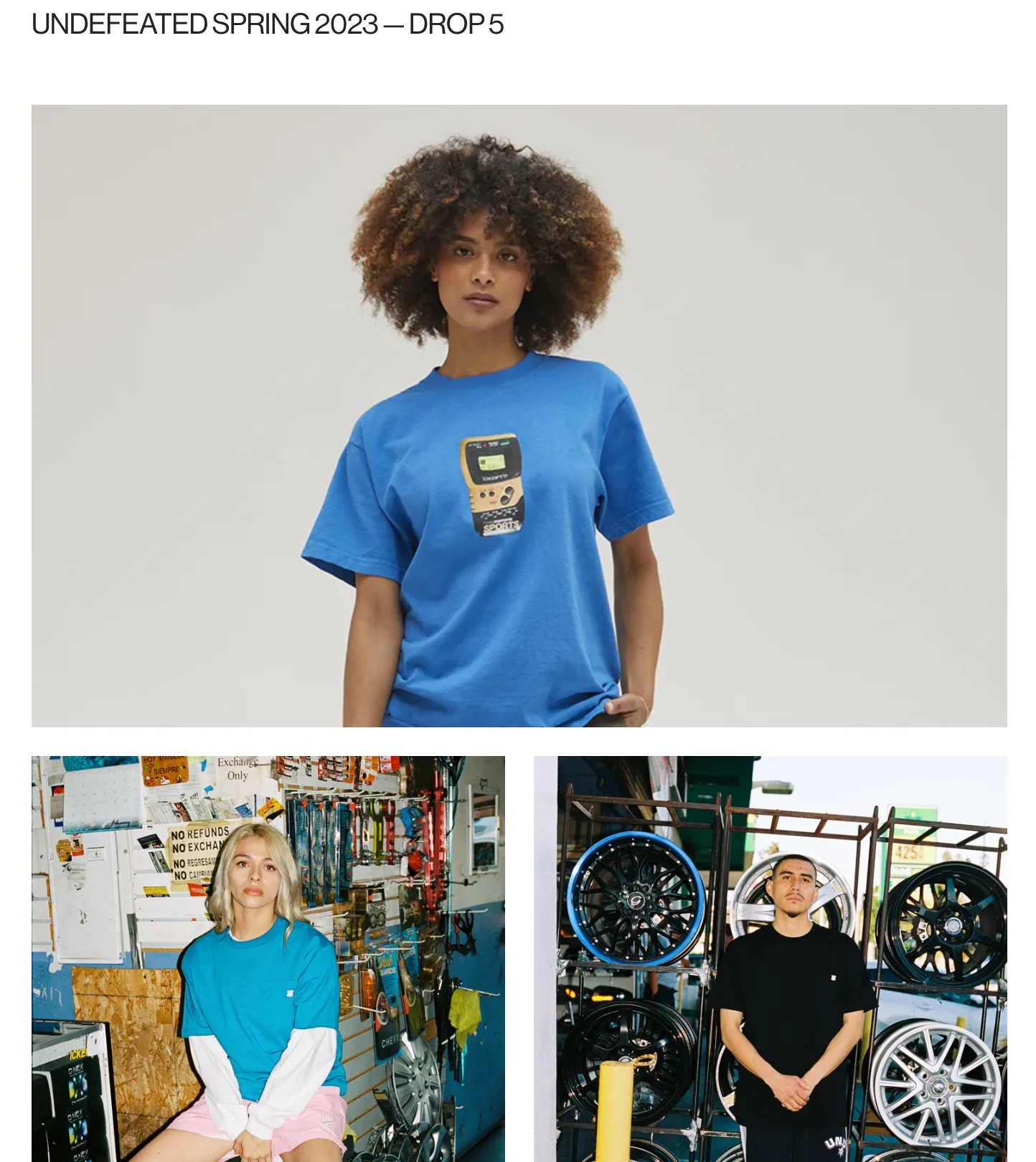 Undefeated lifestyle editorial shows products that will drop in the coming weeks and monthsm