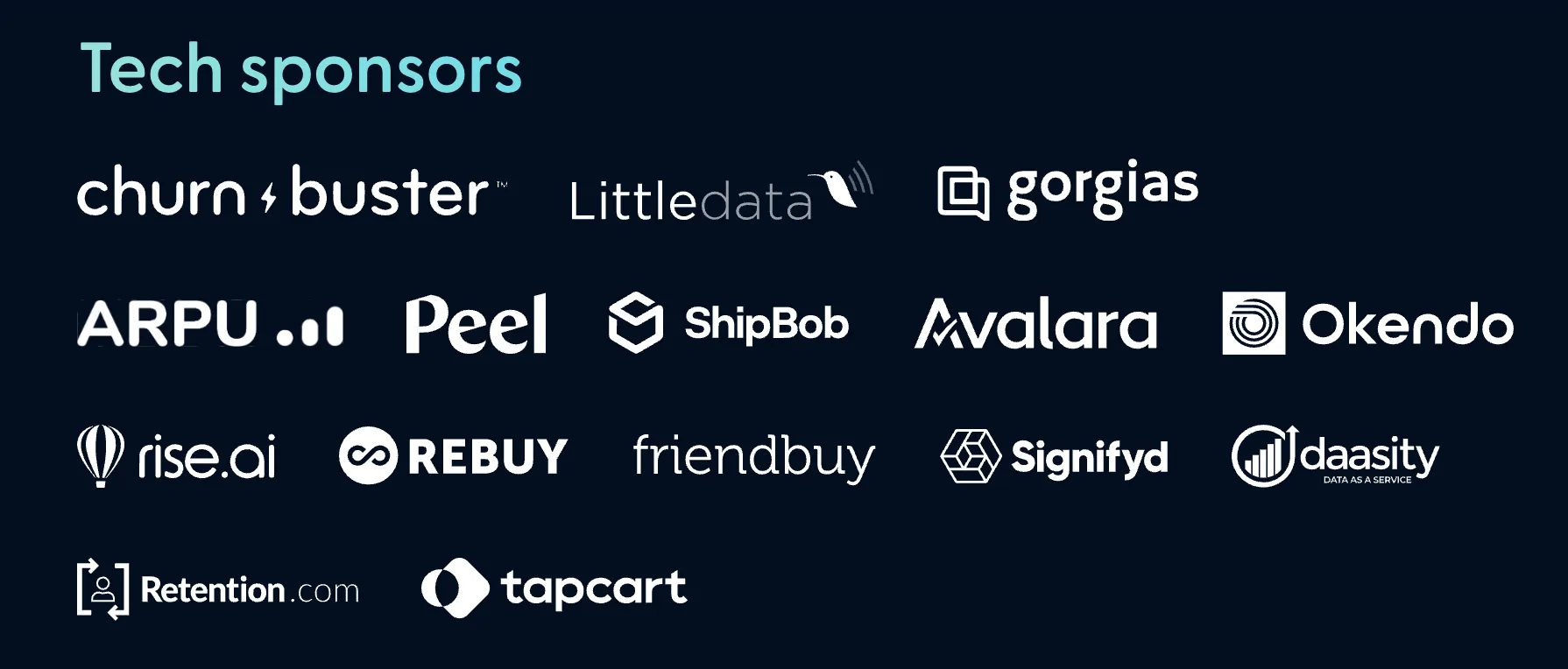 List of sponsors for Recharge ChargeX Beyond 2023 event